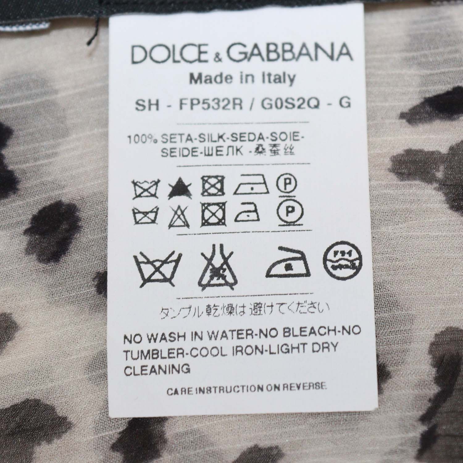 Dolce & Gabbana White/Black Silk Leopard Print Scarf/Shawl