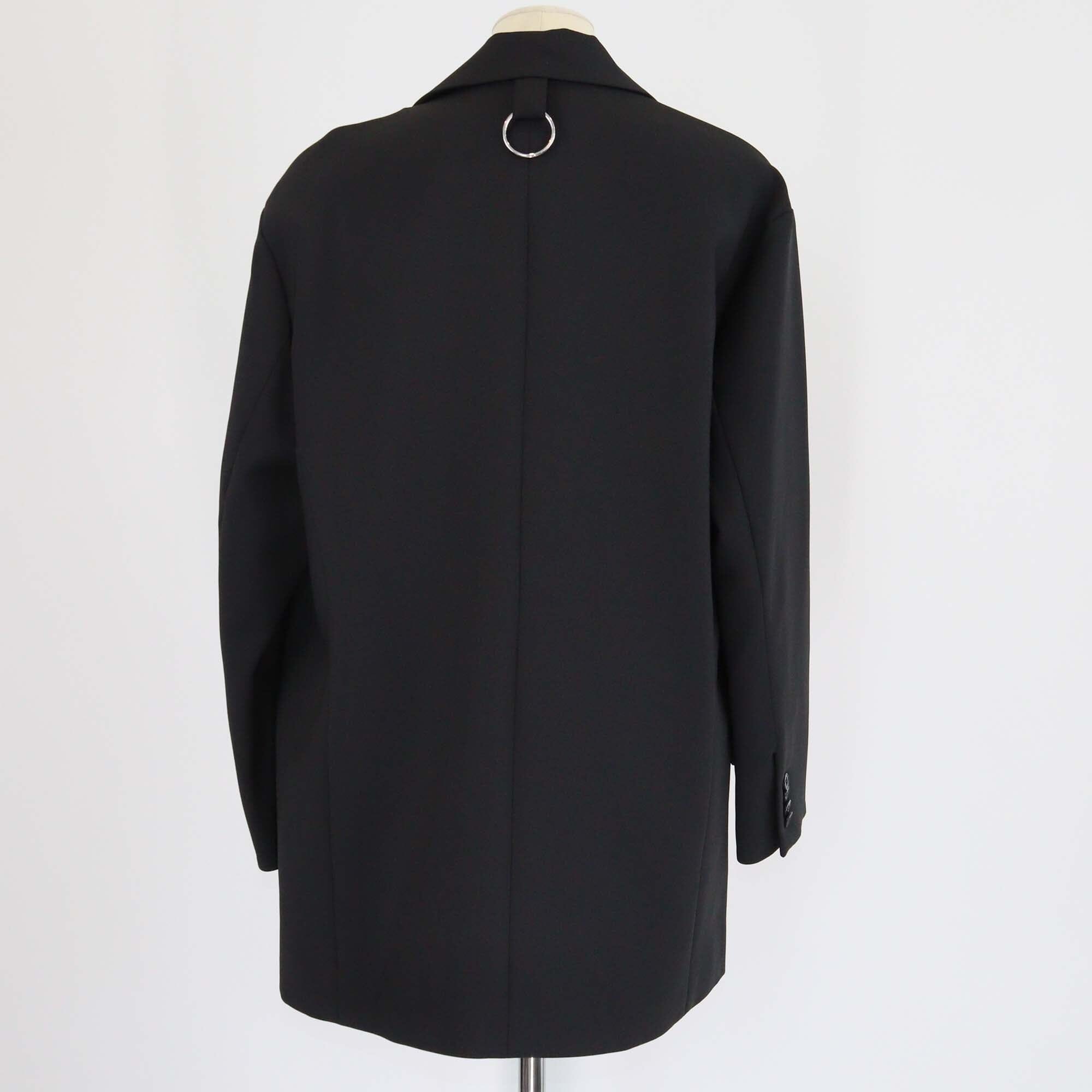 Tibi Black Twill Detached Lapel Liam Blazer Womens Tibi 