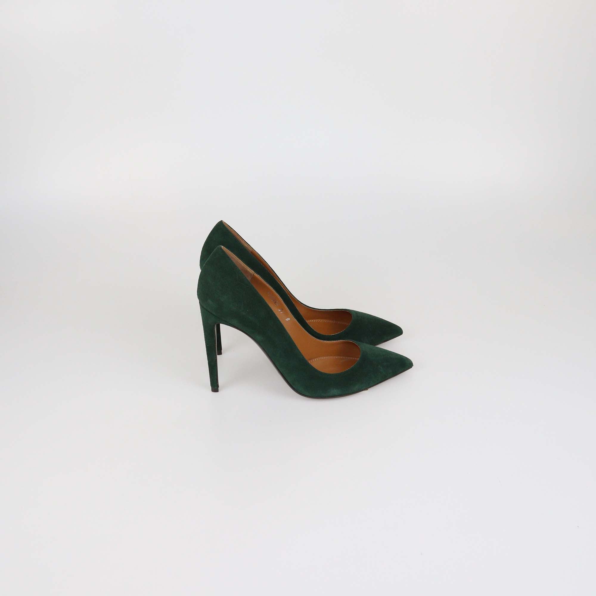 Ralph Lauren Green Suede Pointed Toe Pumps