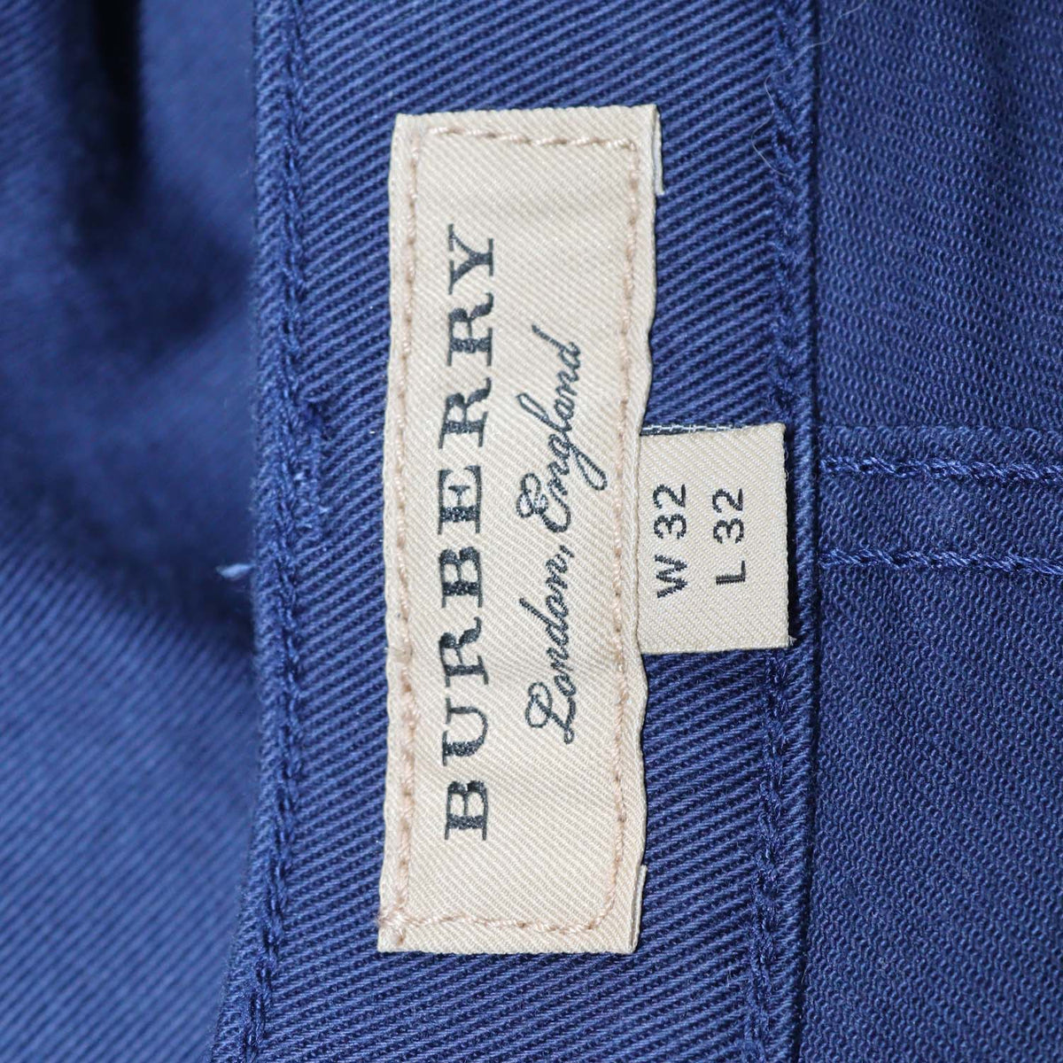 Burberry Dark Blue Cotton Slim Fit Pants