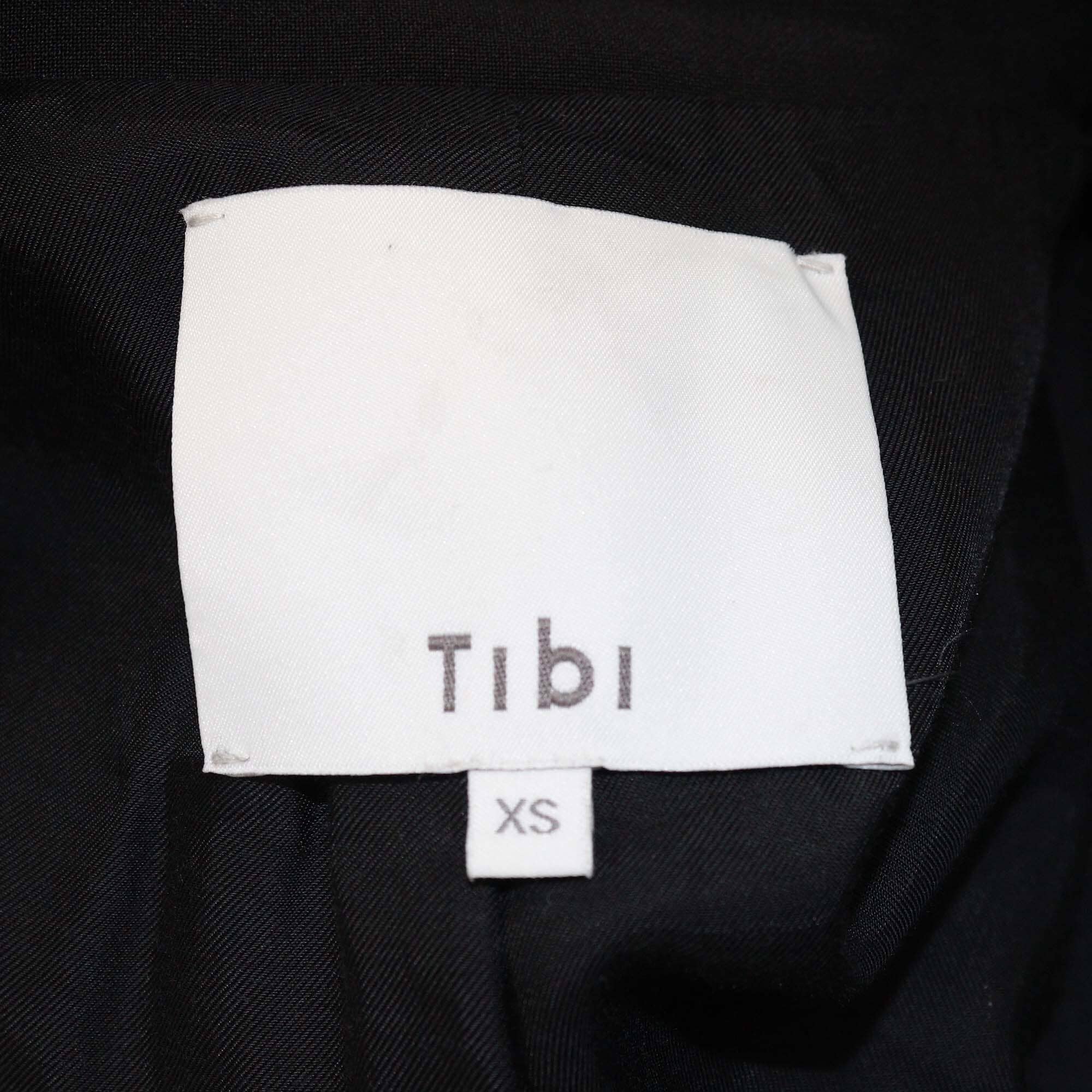 Tibi Black Twill Detached Lapel Liam Blazer Womens Tibi 