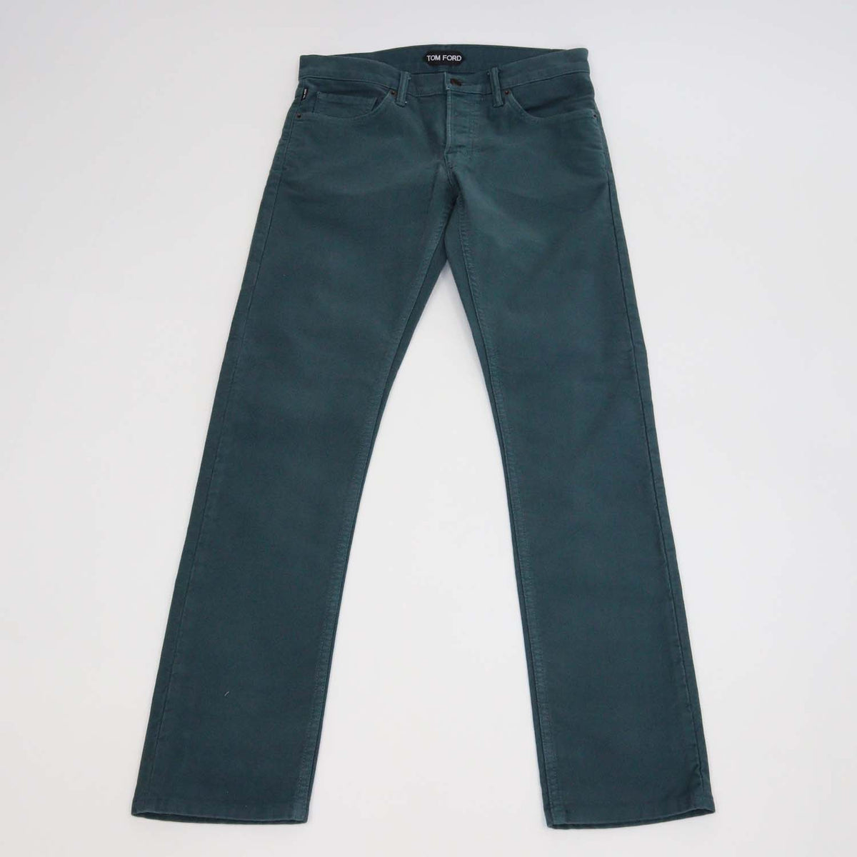 Tom Ford Teal Cotton Slim Fit Pants