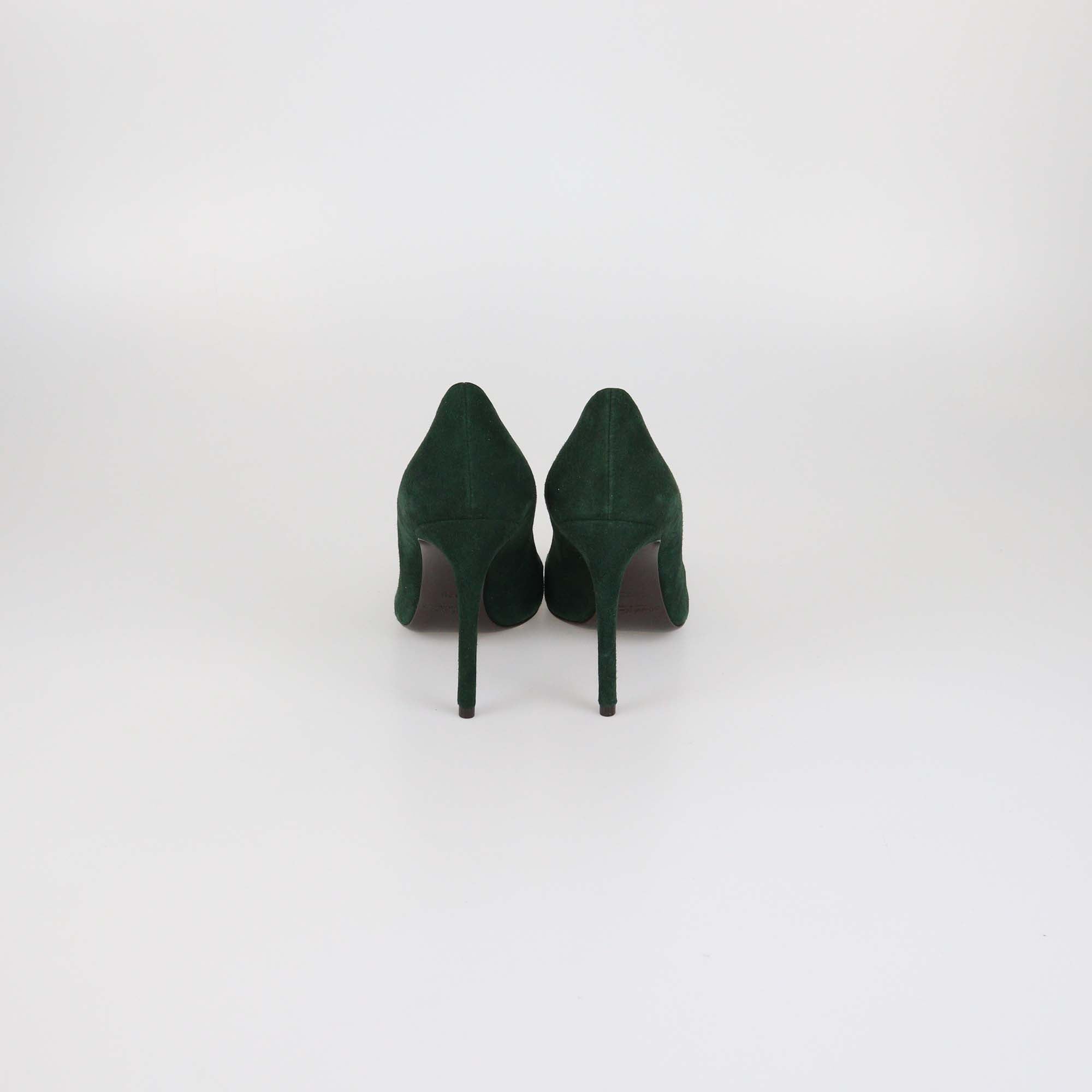 Ralph Lauren Green Suede Pointed Toe Pumps