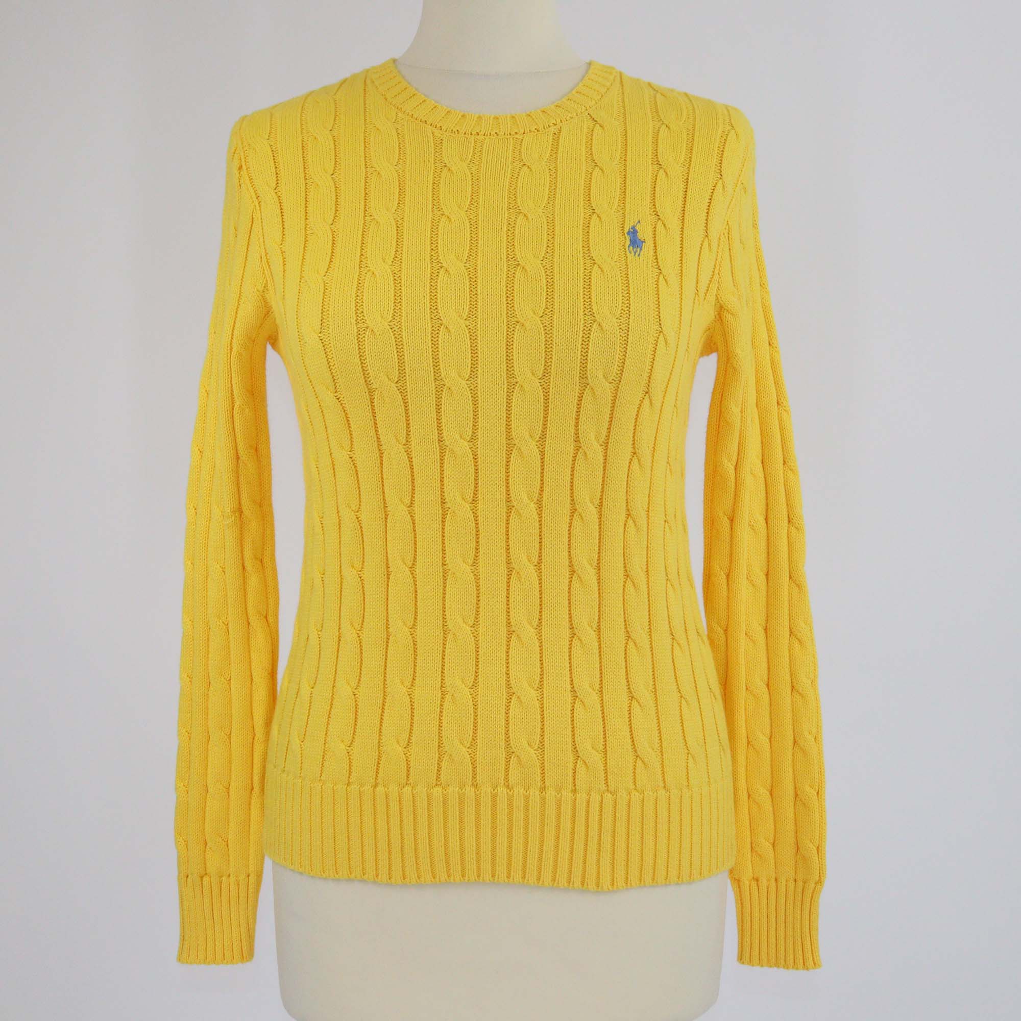 Polo Ralph Lauren Yellow Cable Knit Long Sleeve Sweater
