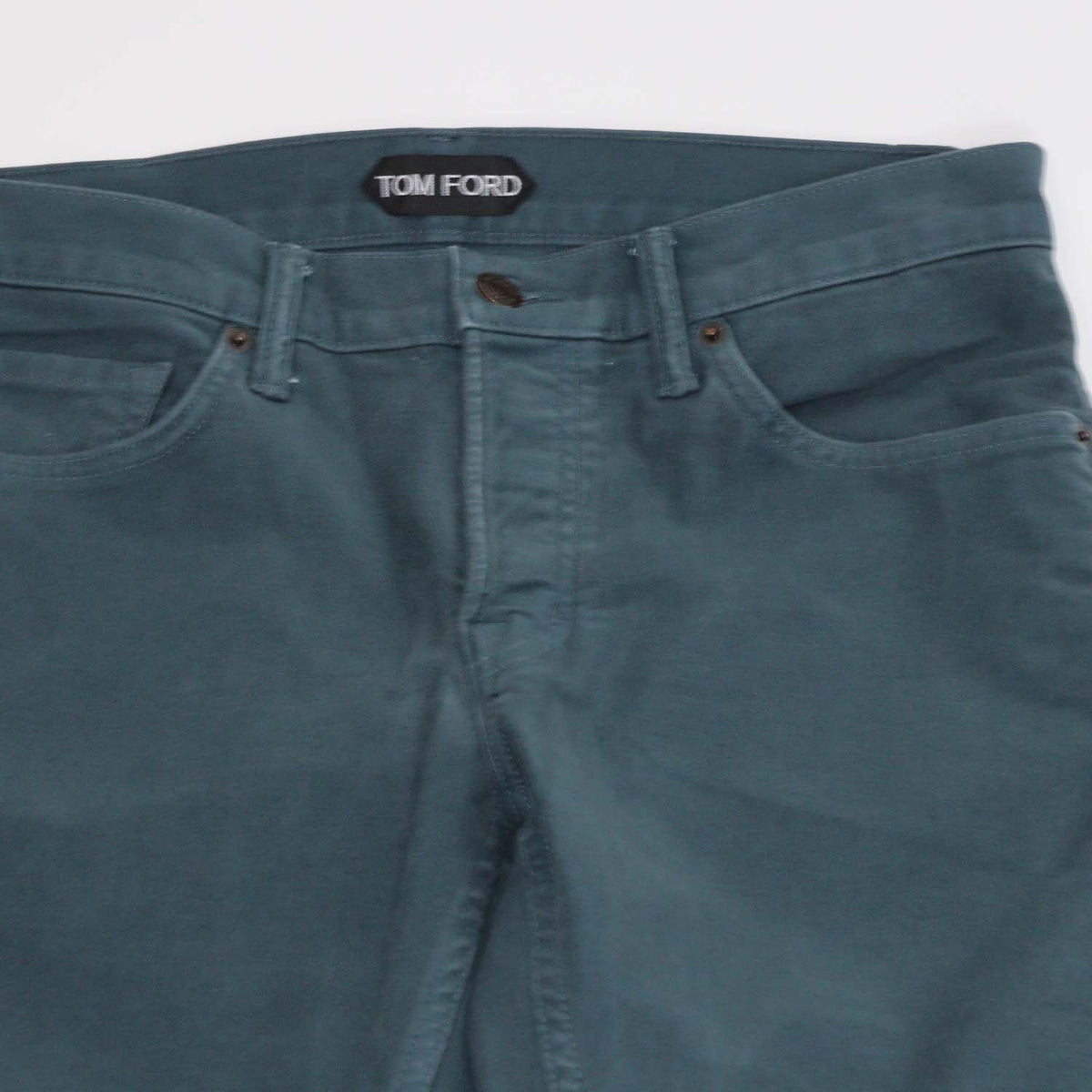 Tom Ford Teal Cotton Slim Fit Pants
