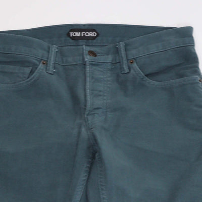 Tom Ford Teal Cotton Slim Fit Pants