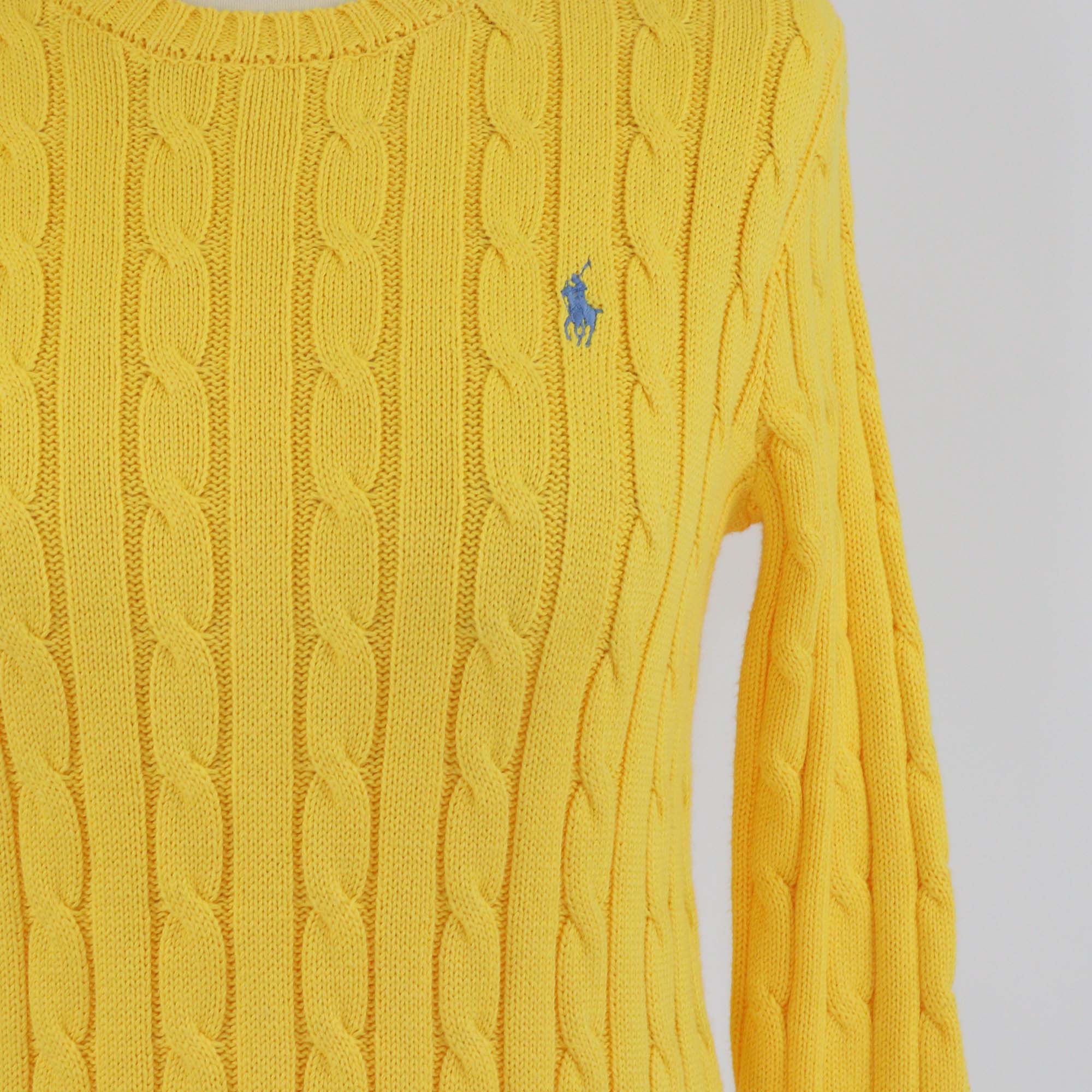 Polo Ralph Lauren Yellow Cable Knit Long Sleeve Sweater