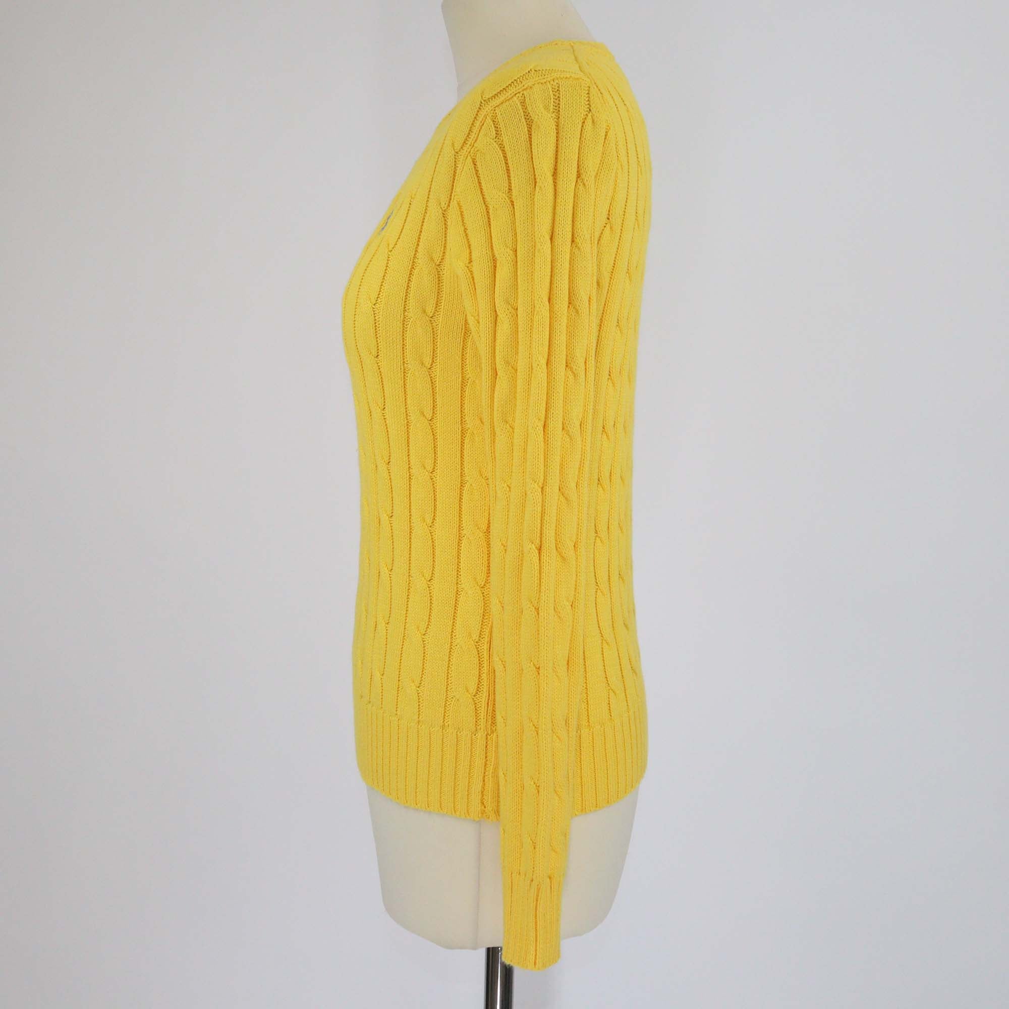 Polo Ralph Lauren Yellow Cable Knit Long Sleeve Sweater