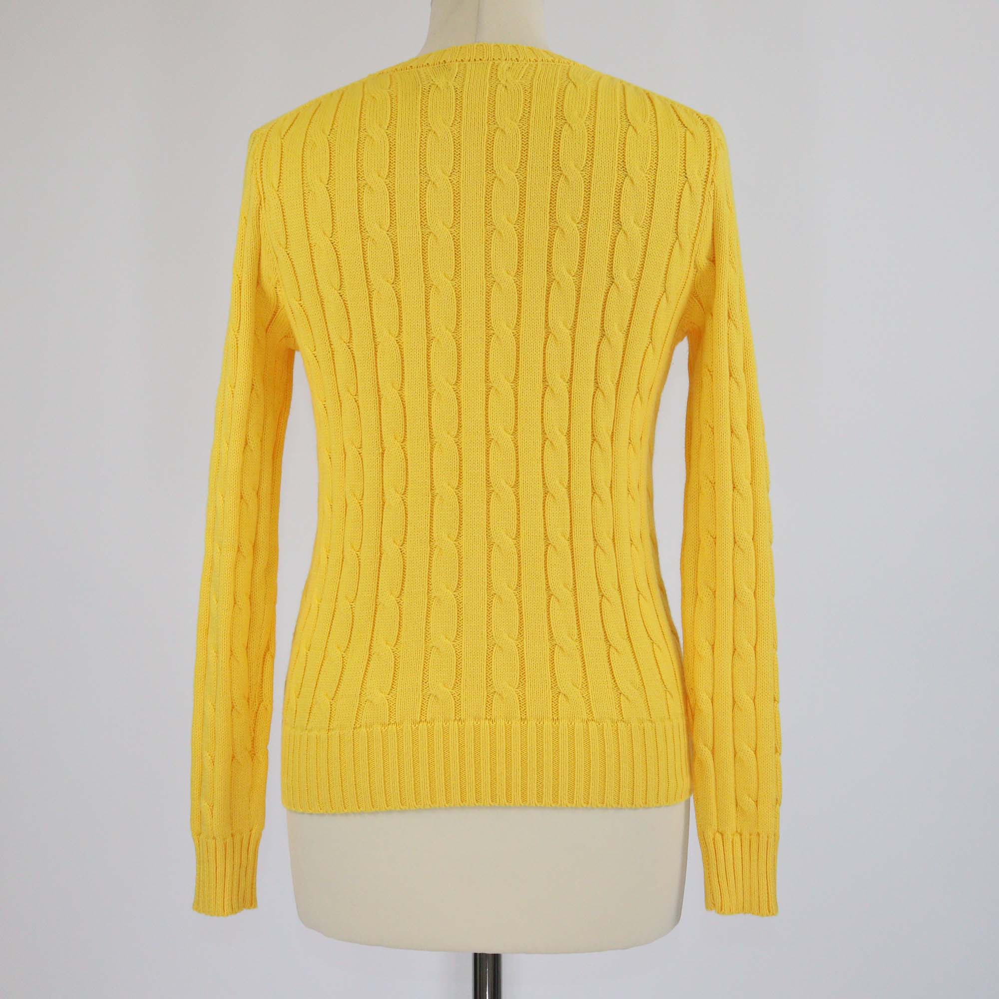 Polo Ralph Lauren Yellow Cable Knit Long Sleeve Sweater