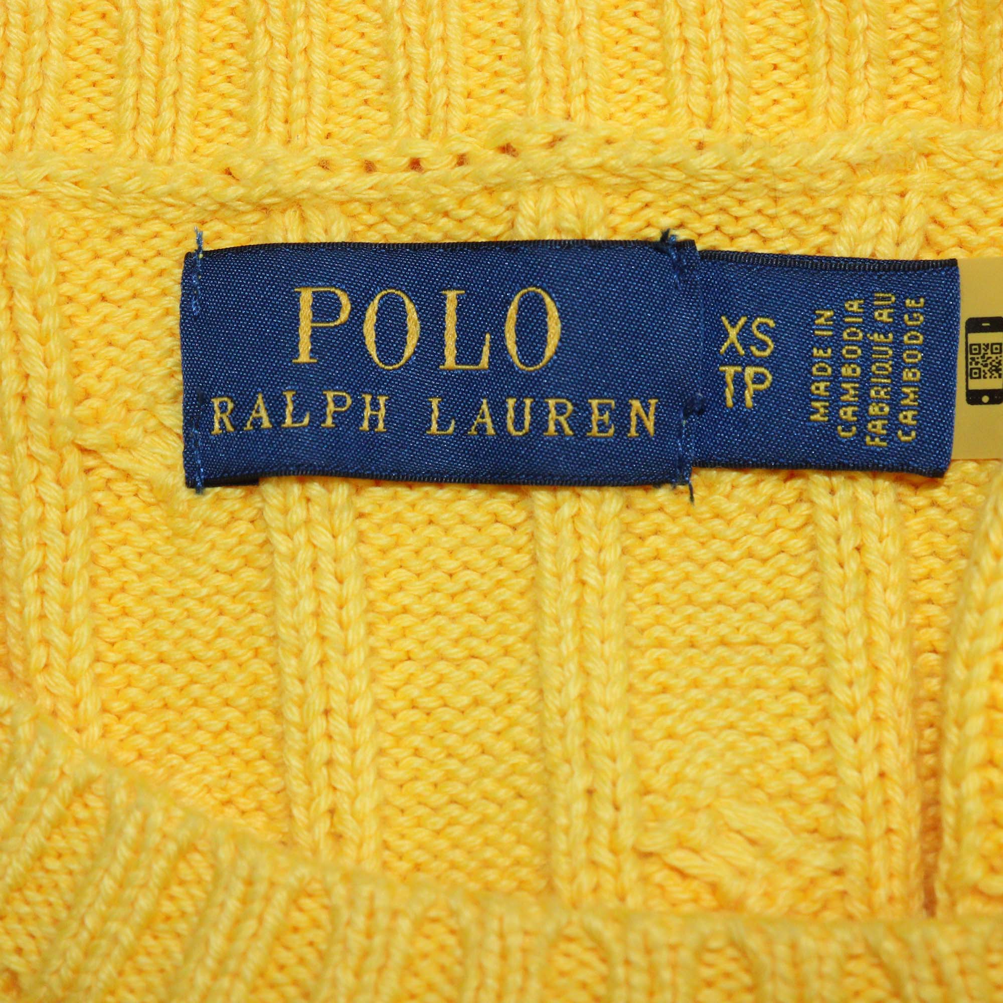 Polo Ralph Lauren Yellow Cable Knit Long Sleeve Sweater