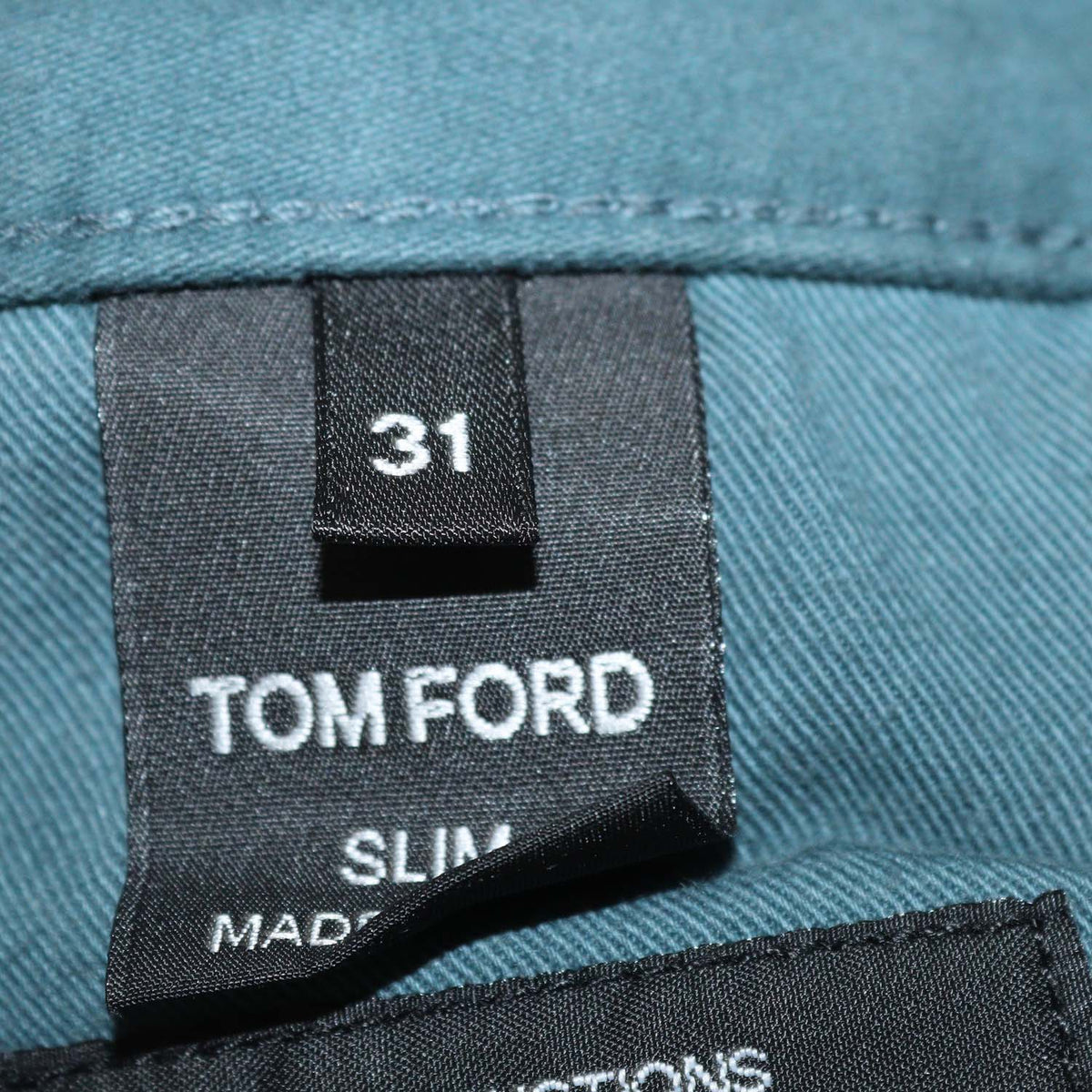 Tom Ford Teal Cotton Slim Fit Pants