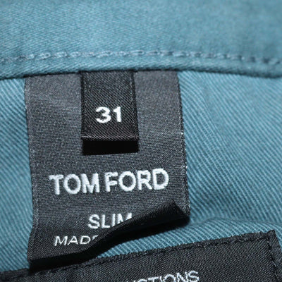 Tom Ford Teal Cotton Slim Fit Pants