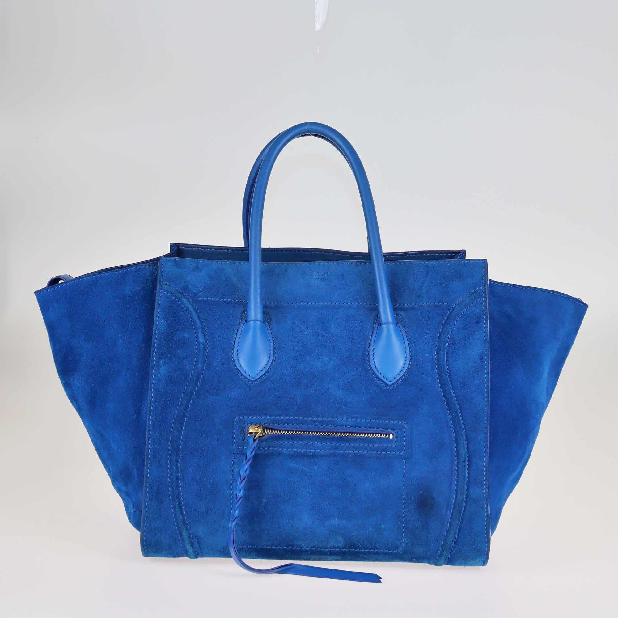 Celine Blue Medium Phantom Luggage Tote