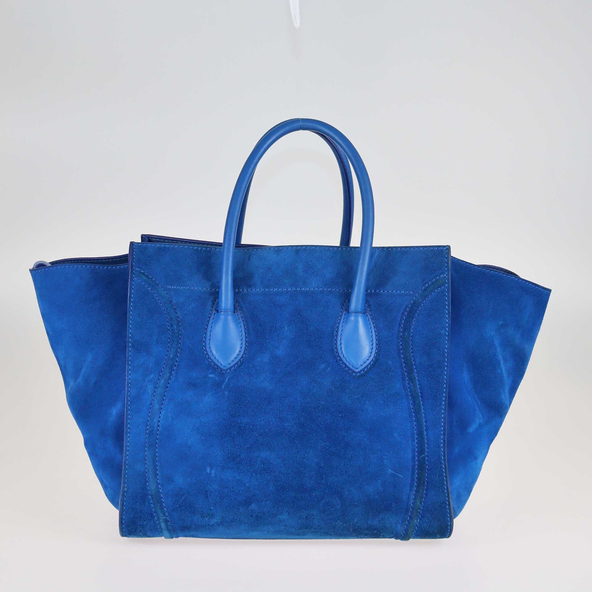 Celine Blue Medium Phantom Luggage Tote Bags Celine 