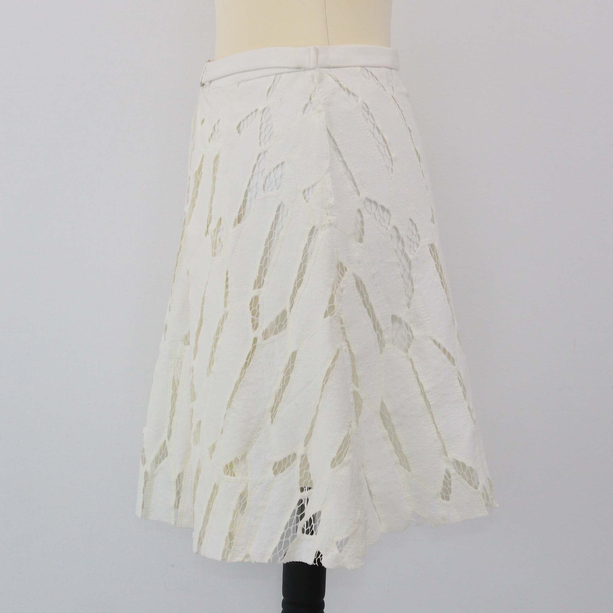 Versace Collection White Cut Out Skirt Womens Versace 