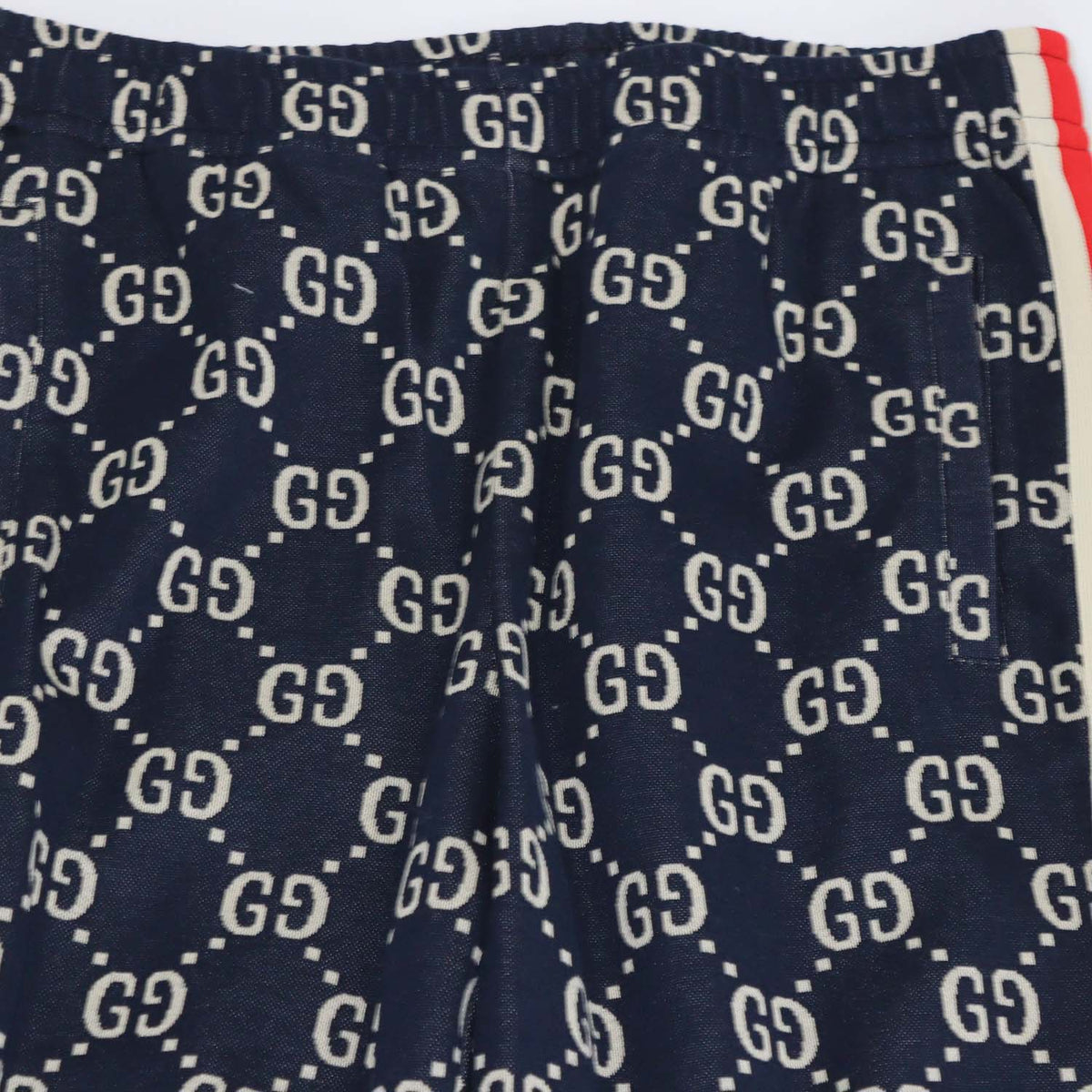 Gucci Navy Blue Cotton GG jacquard Sweatpants