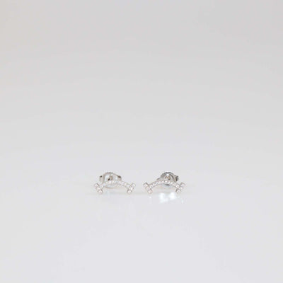 Tiffany & Co. 18K White Gold Diamond Smile Earrings