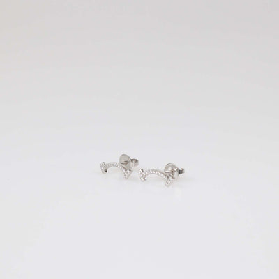 Tiffany & Co. 18K White Gold Diamond Smile Earrings
