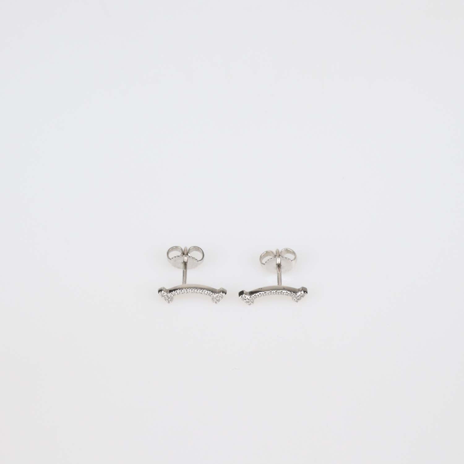 Tiffany & Co. 18K White Gold Diamond Smile Earrings