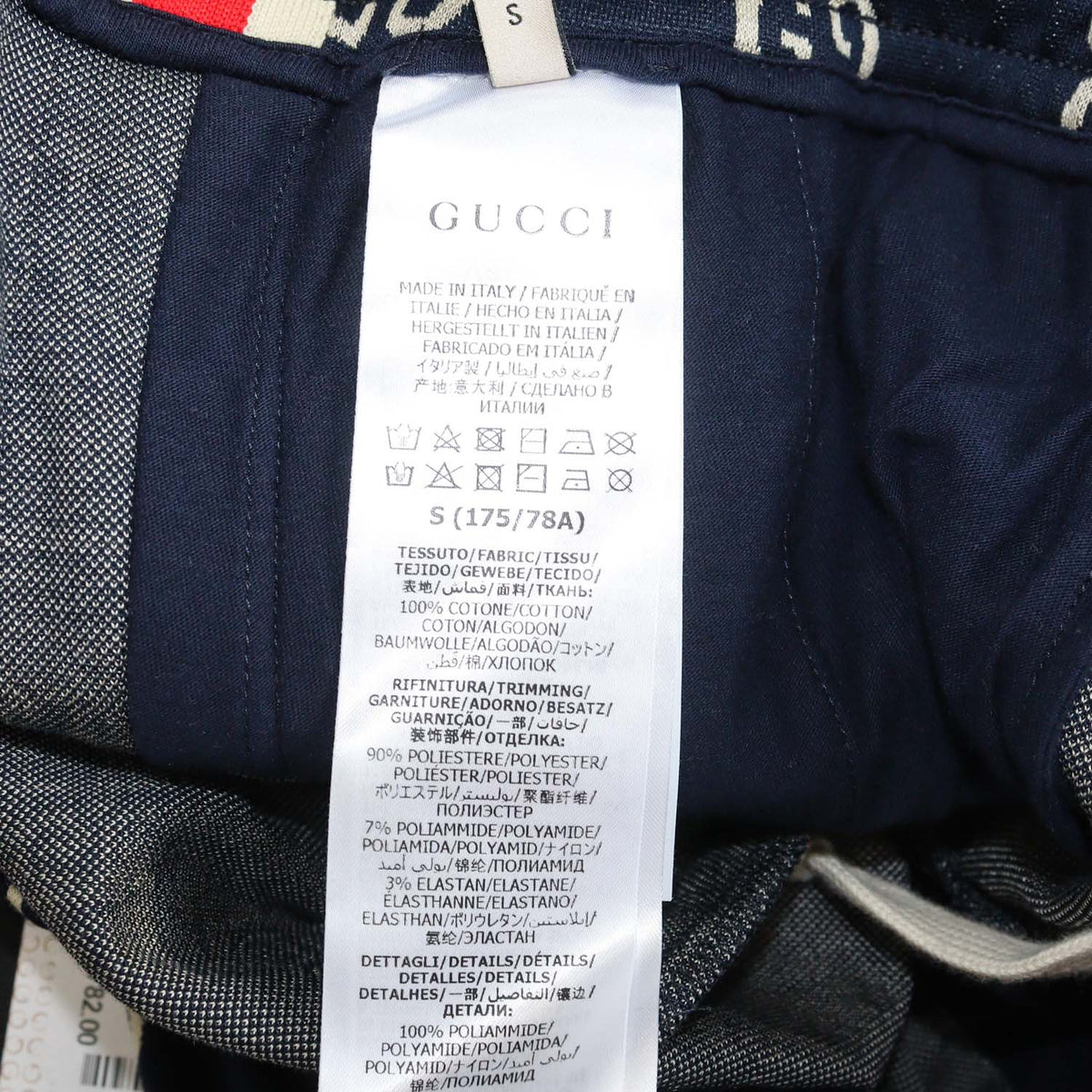 Gucci Navy Blue Cotton GG jacquard Sweatpants