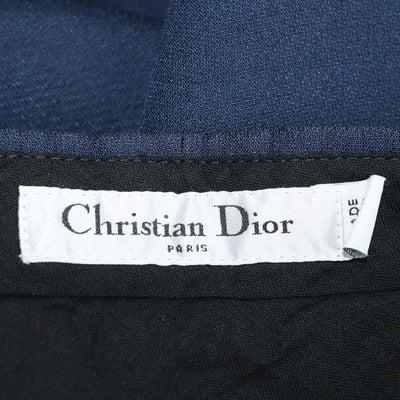 Christian Dior Blue Wool Blended Straight Fit Trouser