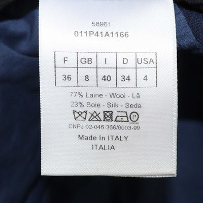 Christian Dior Blue Wool Blended Straight Fit Trouser