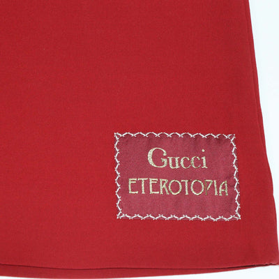 Gucci Red Silk Wool Eterotopia Flared Pants