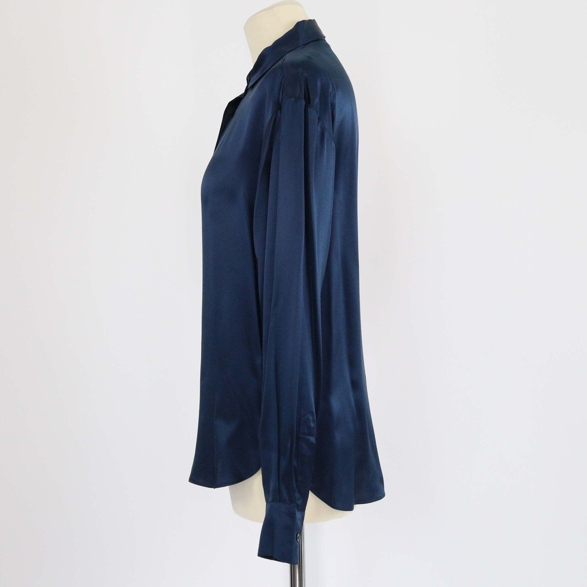Christian Dior Navy Blue Bee Embroidered Long Sleeve Blouse Womens Christian Dior 