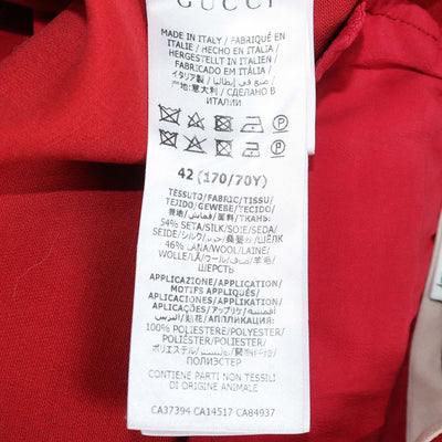 Gucci Red Silk Wool Eterotopia Flared Pants