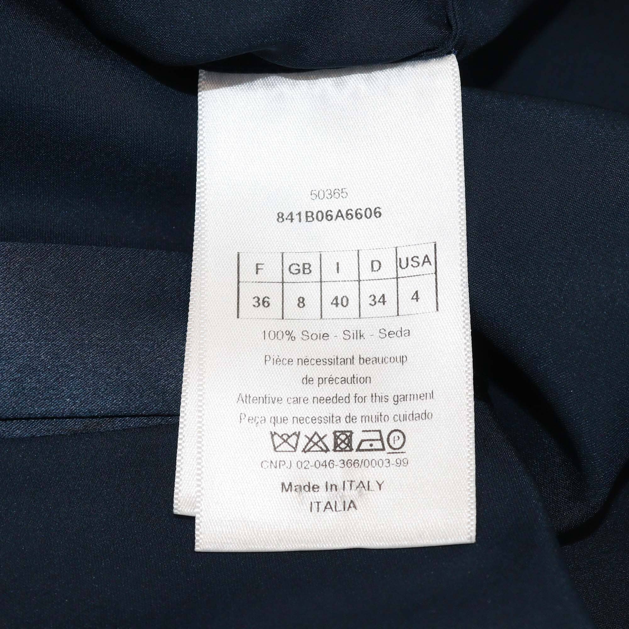 Christian Dior Navy Blue Bee Embroidered Long Sleeve Blouse Womens Christian Dior 
