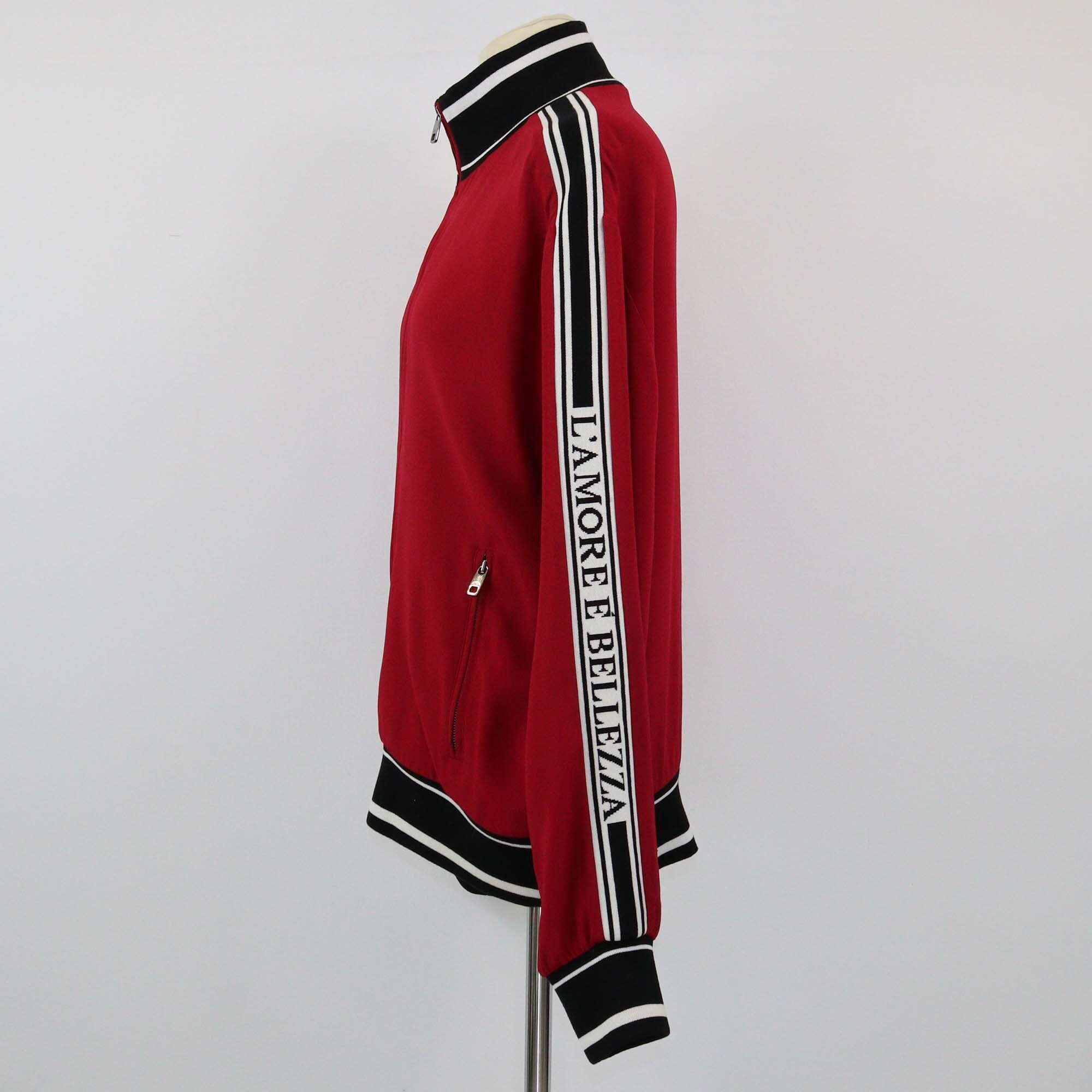 Dolce & Gabbana Red L'Amore E Bellezza Jersey Striped Jacket Womens Dolce & Gabbana 