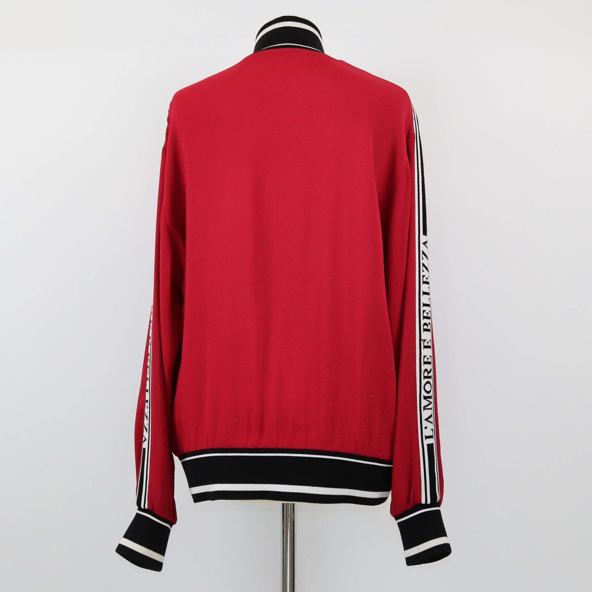 Dolce & Gabbana Red L'Amore E Bellezza Jersey Striped Jacket Womens Dolce & Gabbana 