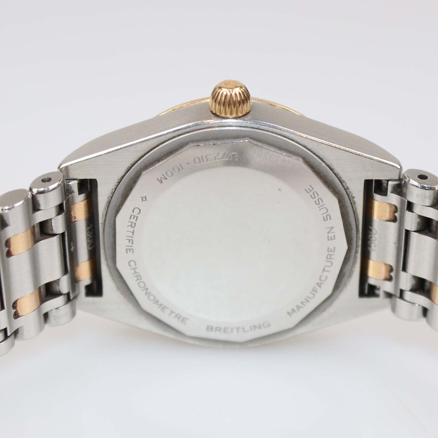 Breitling White MOP 18K Rose Gold Stainless Steel Diamond Chronomat Watch 28 mm