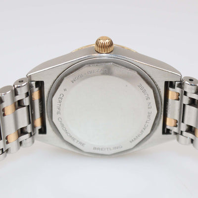 Breitling White MOP 18K Rose Gold Stainless Steel Diamond Chronomat Watch 28 mm