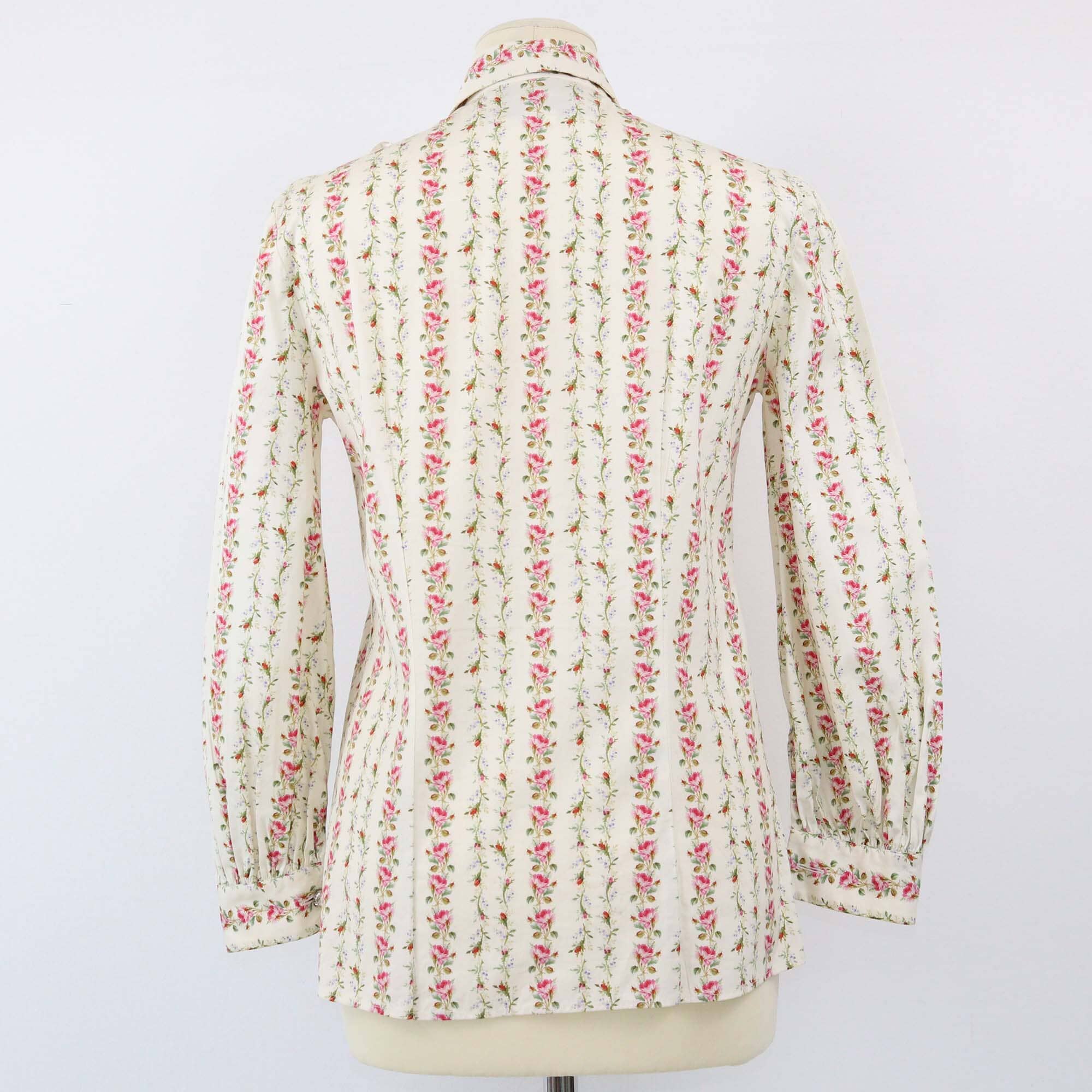 Gucci Multicolor Floral Print Long Sleeve Blouse Womens Gucci 