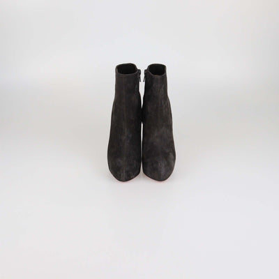 Christian Louboutin Ash Grey Suede Platform Ankle Booties