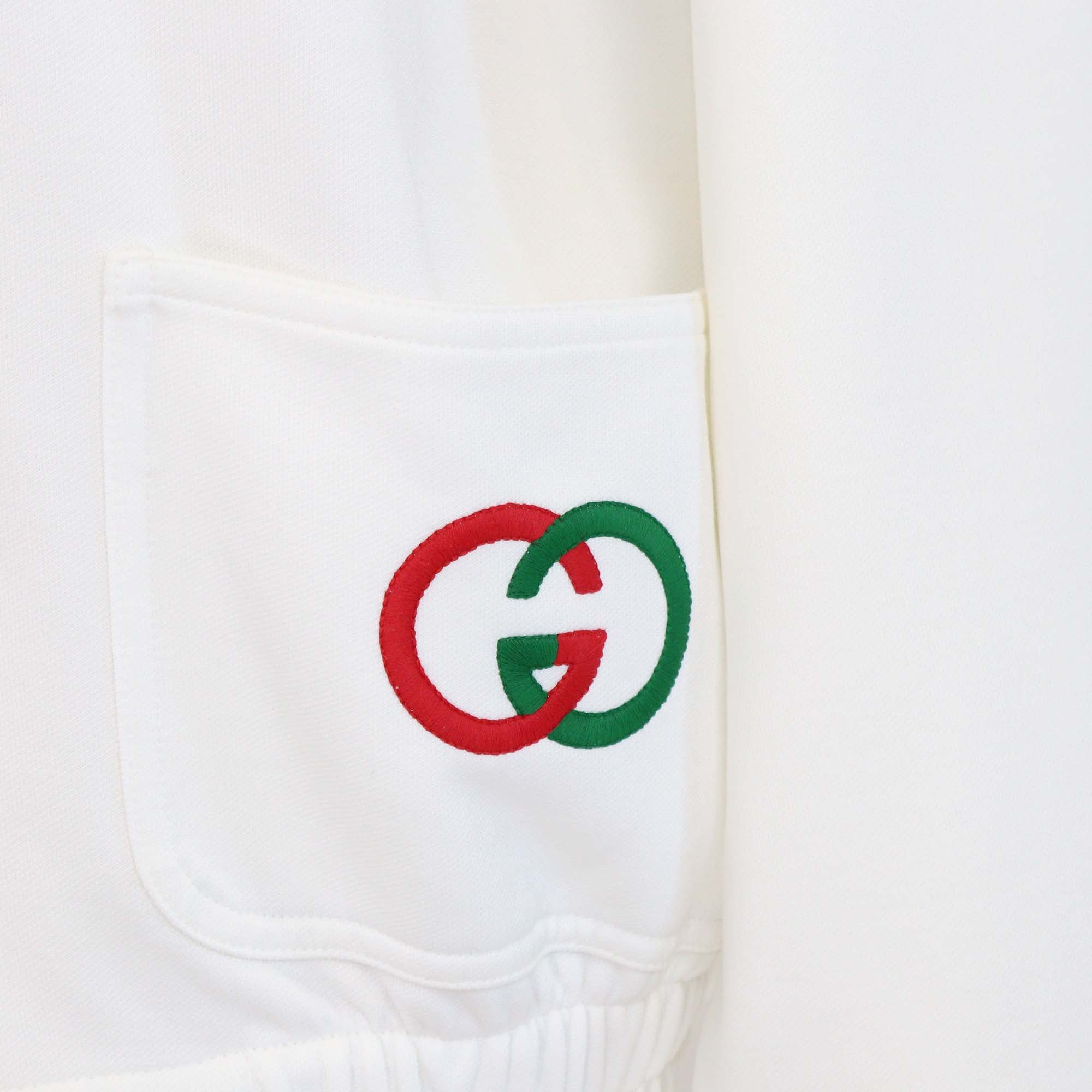 Gucci White GG Technical Jersey Interlocking G Cardigan