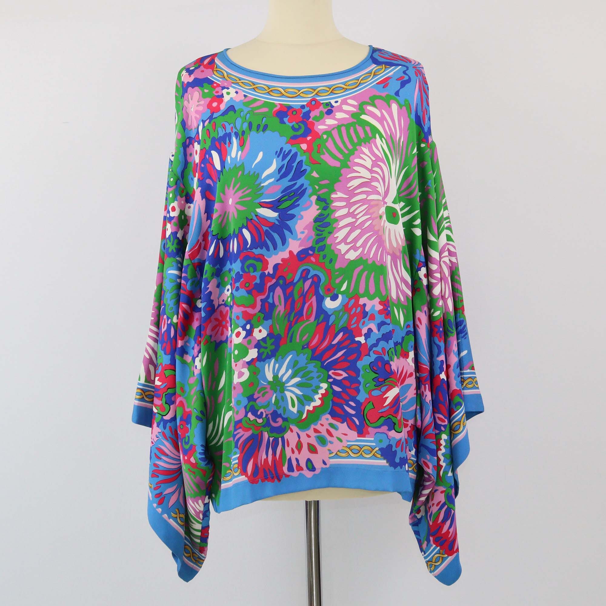 Dolce & Gabbana Multicolor Floral Print Kimono Sleeve Top Womens Dolce & Gabbana 