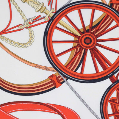 Hermes Multicolor Silk Stately Wheels Scarf 90