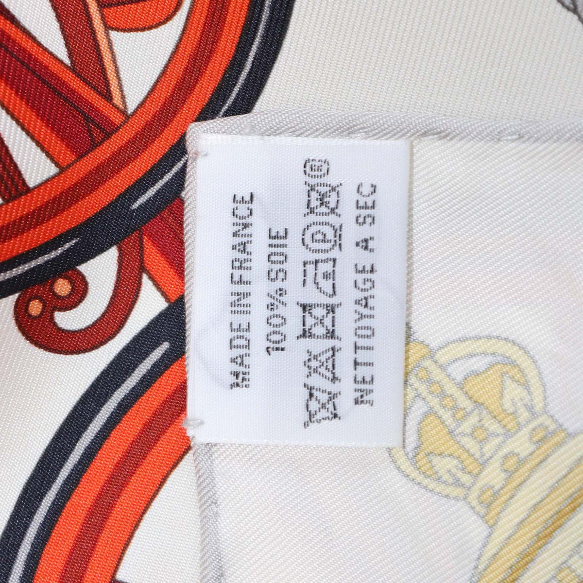 Hermes Multicolor Silk Stately Wheels Scarf 90