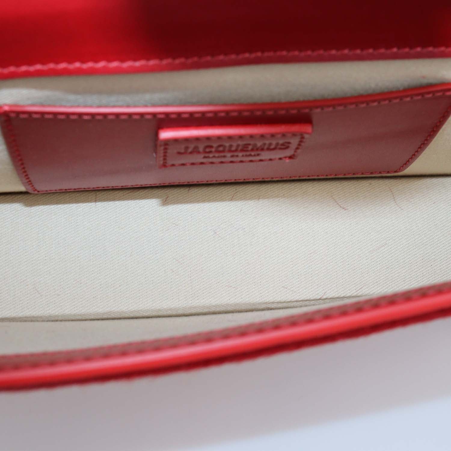 Jacquemus Red Calf Hair Le Bambino Long Shoulder Bag