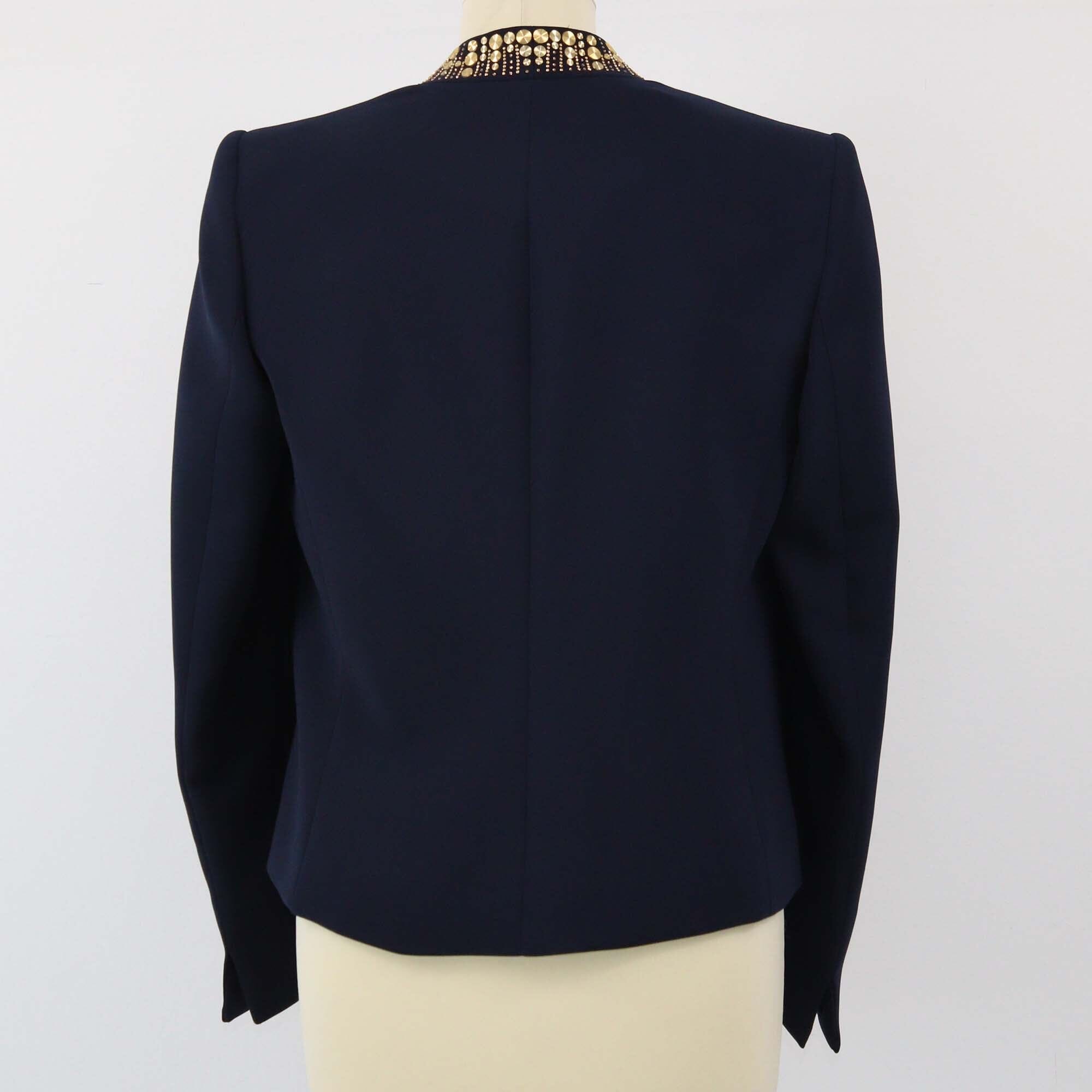 Gai Mattiolo Navy Blue The Red Carpet Studded Blazer Womens Gai Mattiolo 