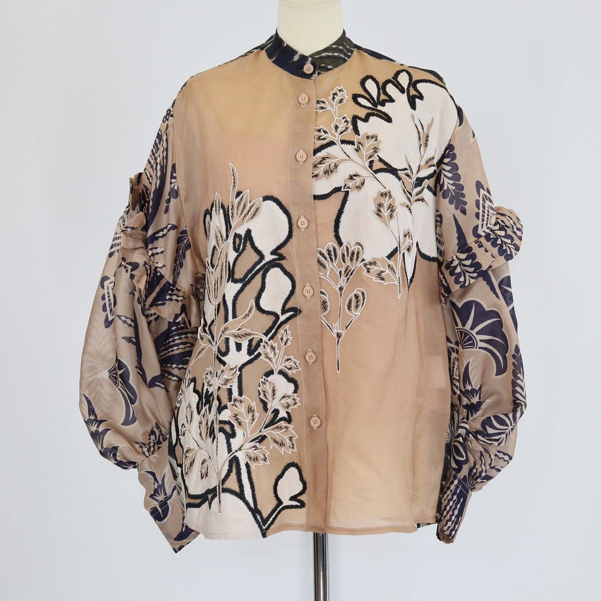 Biyan Multicolor Floral Embroidered Bishop Sleeves Blouse Womens Biyan 