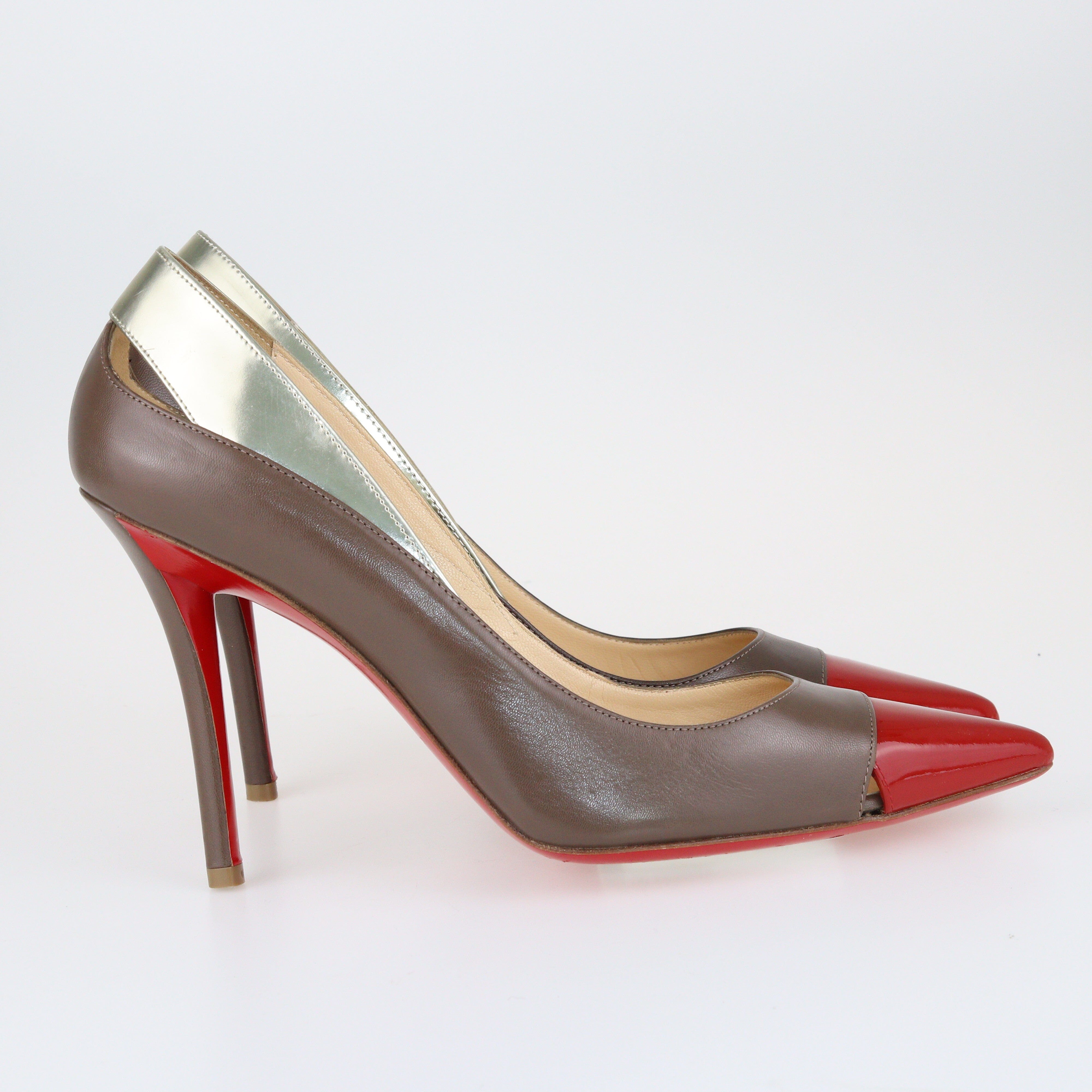 Tri Color Pointed Toe Pumps Shoes Christian Louboutin 