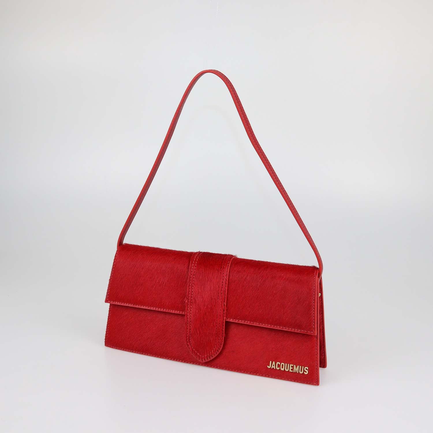Jacquemus Red Calf Hair Le Bambino Long Shoulder Bag