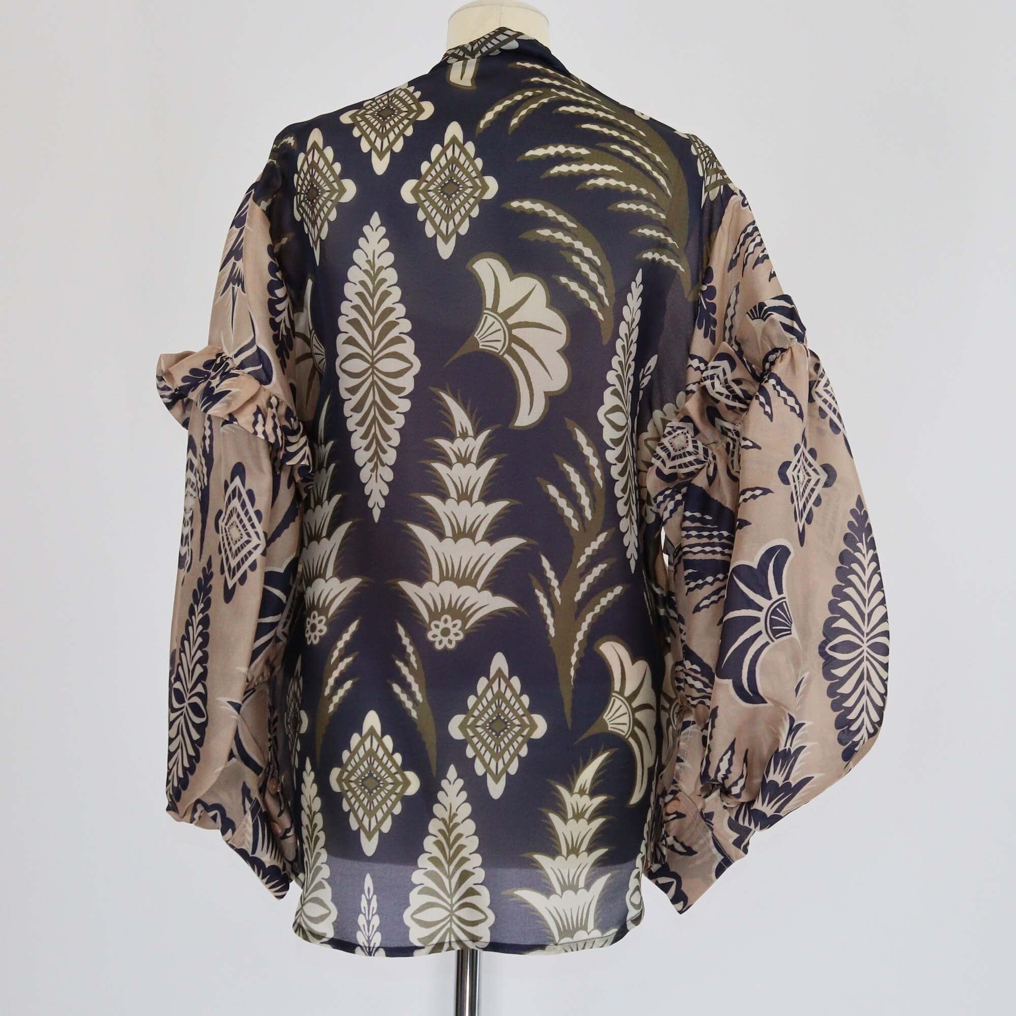 Biyan Multicolor Floral Embroidered Bishop Sleeves Blouse Womens Biyan 