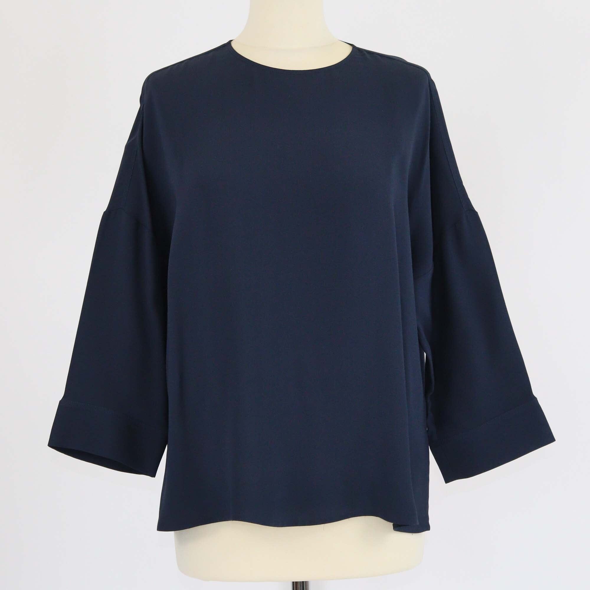 Loro Piana Navy Blue Dolman 3 Quarter Sleeve Top Womens Loro Piana 