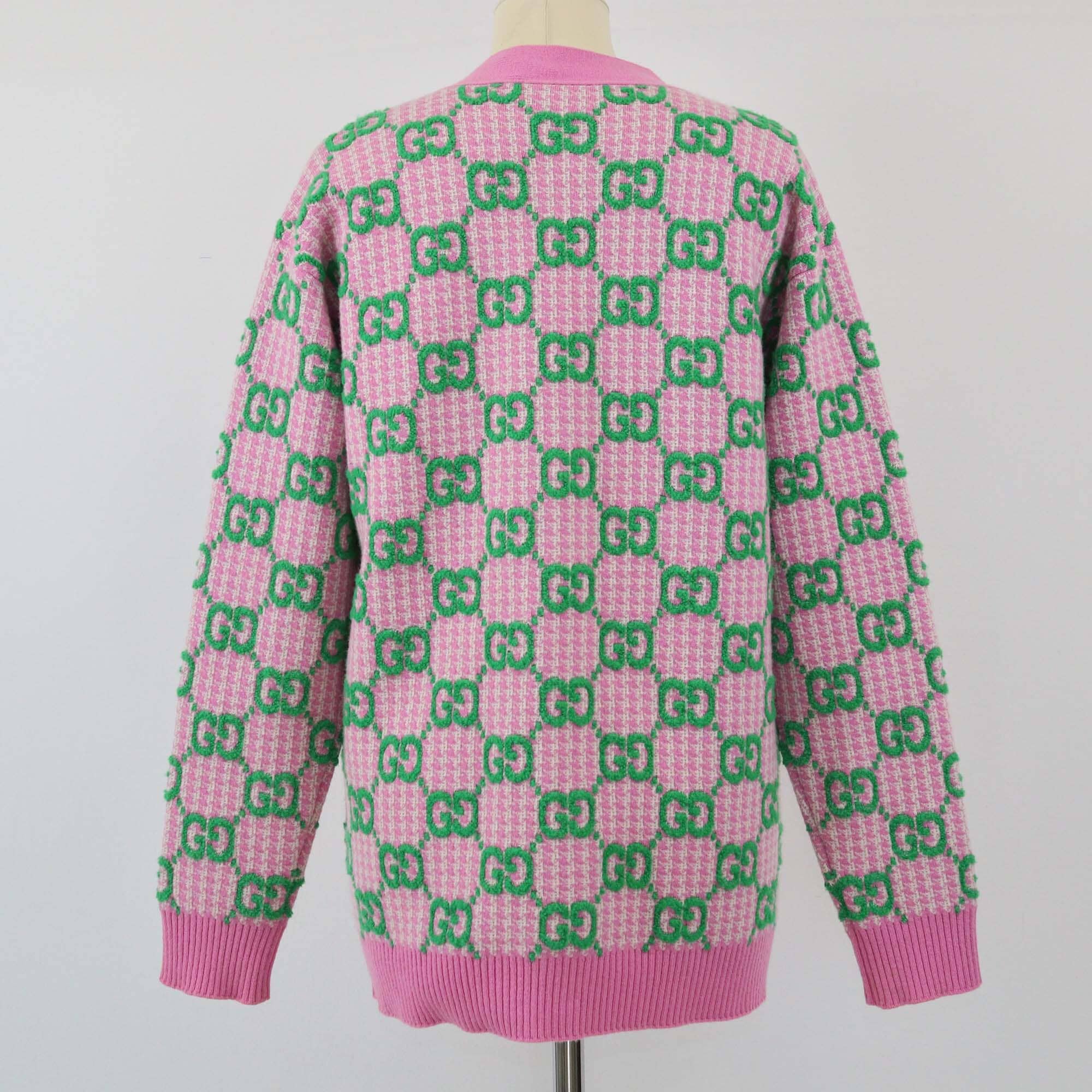 Gucci Pink/Green GG Cardigan Womens Gucci 