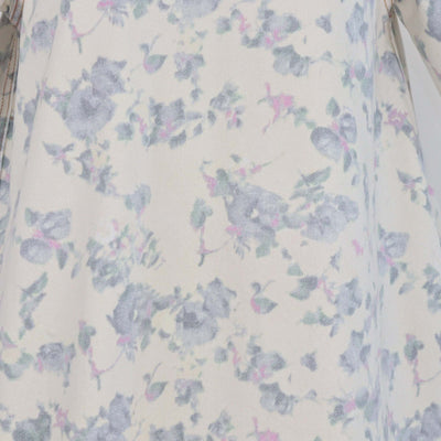 Ganni Beige Denim Floral-Print Dress