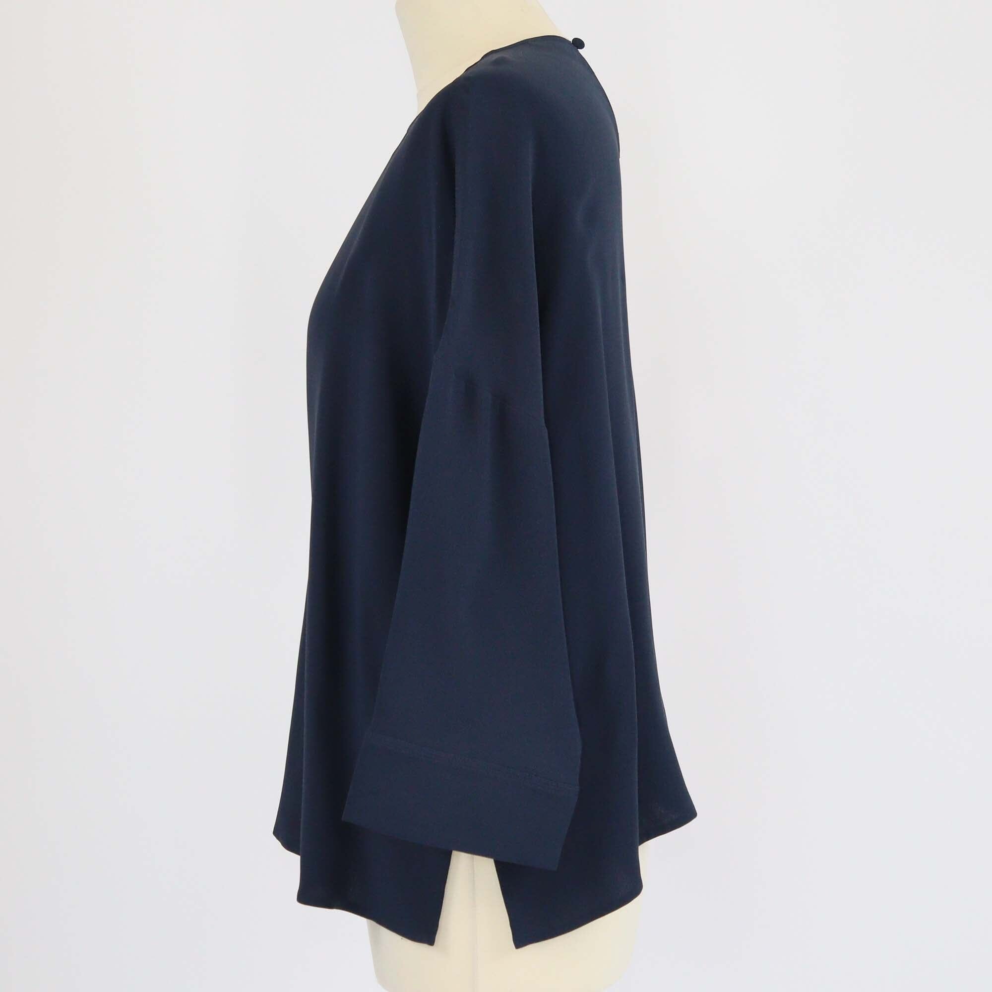 Loro Piana Navy Blue Dolman 3 Quarter Sleeve Top Womens Loro Piana 
